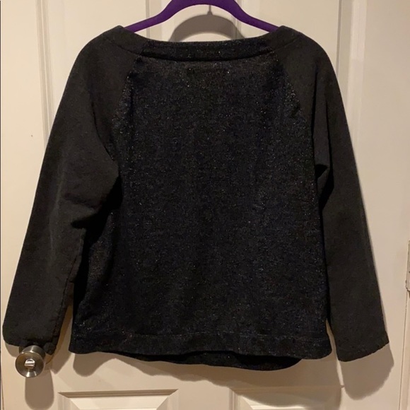 LOFT Zipper Detail Shimmer Crew EUC - Picture 7 of 12